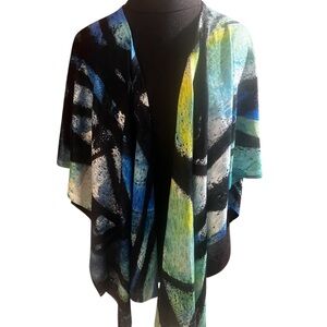 Et Lois Wrap Black And Green Graffiti Print One Size